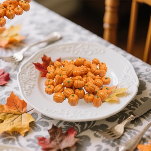 60Pcs Mini Resin Pumpkins for Fall Decor, Thanksgiving and Halloween Crafts