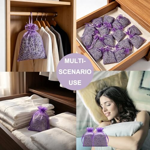 16-Pack Natural Dried Lavender Sachets for Drawers and Closets