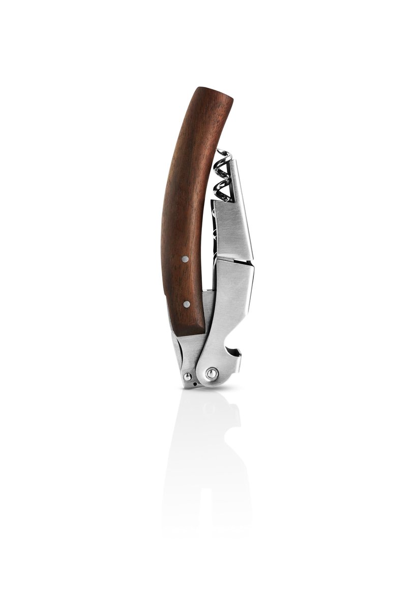 Eva Solo | Liquid Lounge Waiter's Corkcrew | Pull the cork straight out of the wine bottle with the clever two-step system that also ensures that the cork doesn't break | Brushed steel
