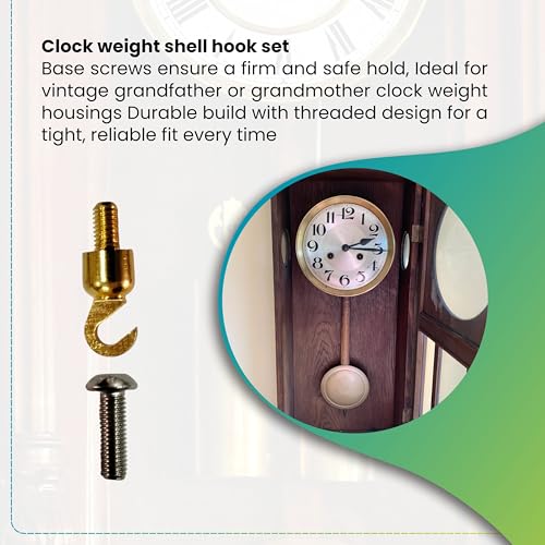 Grandfather Clock Weight Shell Hooks, 5mm Threaded, Set of 3