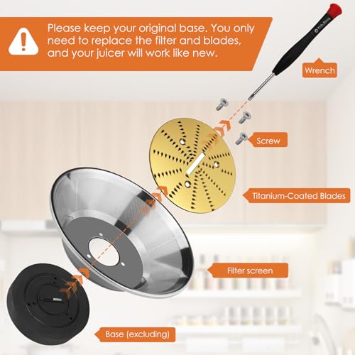 Juicer Mesh Filter Basket with Titanium Blade for BJE Series Juicers