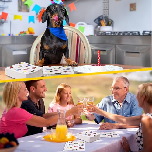 Frienda Dachshund Dog Cocktail Napkins 3-Ply 5x5 Inch - Pack of 60