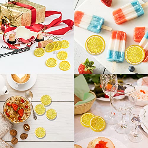 20pcs Artificial Lemon Slices - Decorative Plastic Fruit for Home & Events