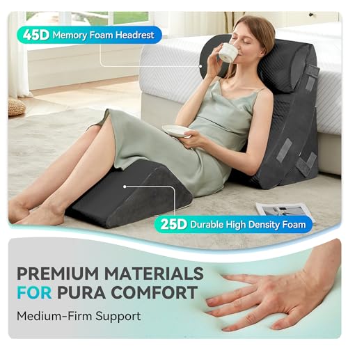 4-Piece Orthopedic Wedge Pillow Set for Back & Neck Pain Relief