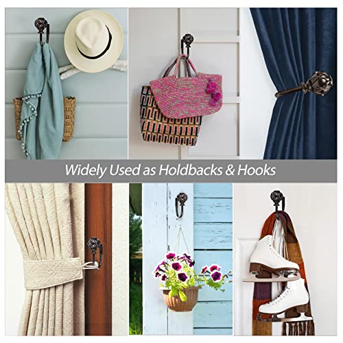 Decorative Wall Mounted Curtain Holdbacks - Bronze Netted Finial Tiebacks