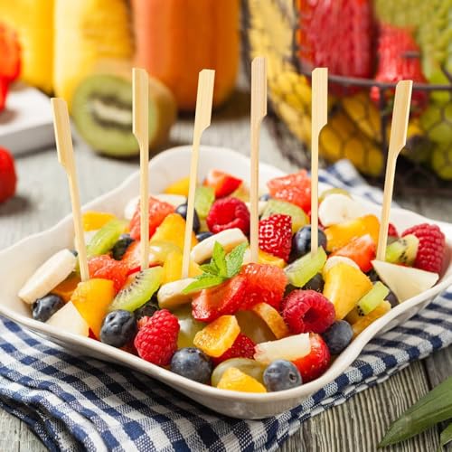 6 Inch Bamboo Cocktail Picks 1000PCS Flat Paddle Food Skewers for Appetizers & Party Use