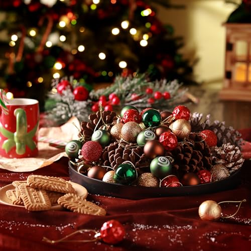 DecorbyHannah 49ct Red & Gold Mini Christmas Ornaments Set Tree Decoration