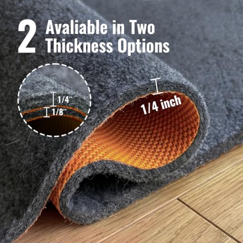 5x7 Ft Non-Slip Rug Pad, 1/4 Inch Thick Felt and Rubber Area Rug Gripper