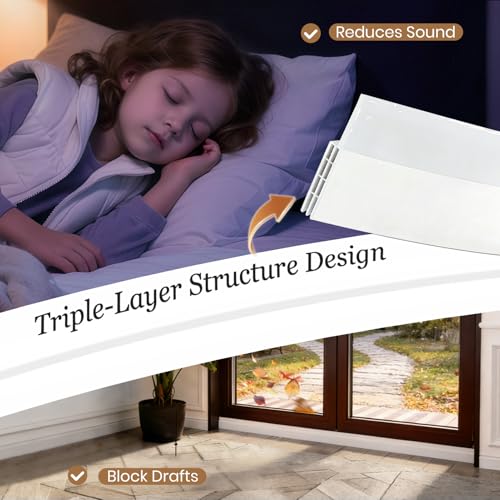 Silicone Door Draft Stopper and Sweep 4-Pack - 39" x 2" White