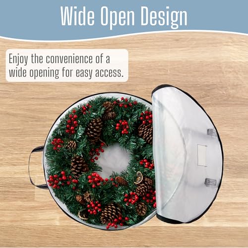 Clear Wreath Storage Container 24 Inch 2 Pack Garland Organizer