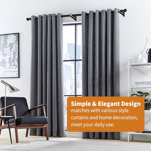 Heavy Duty Curtain Rod Brackets, Aluminum Alloy Wall Mount Hooks for 1-Inch Rods