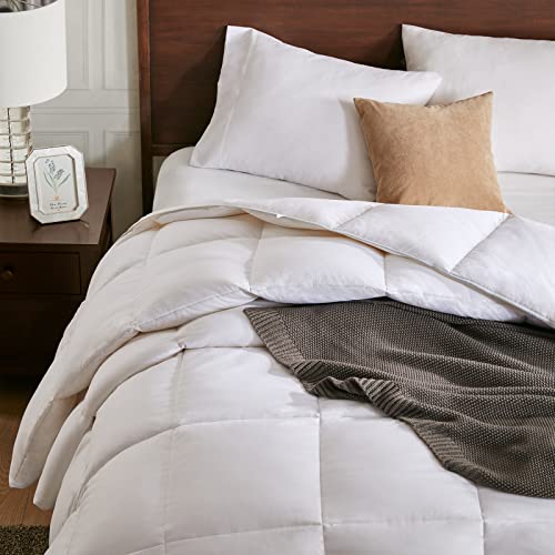 Lightweight Down Feather Comforter King Size - Thin Cooling Duvet Insert, 106x90