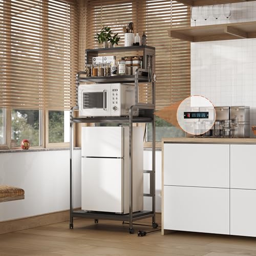 Mini Fridge Stand with Storage & Pegboard - Kitchen, Office, Dorm Organizer