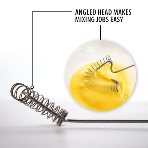 Rada Cutlery Handi-Stir Whisk (R117), 2.5" x 2.75" Stainless Steel Spring Face, Made in USA, Silver Handle