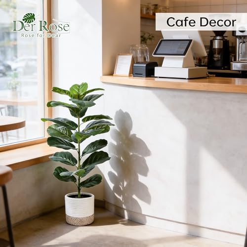 30" Faux Fiddle Leaf Fig Trees - 2 Pack with Woven Baskets