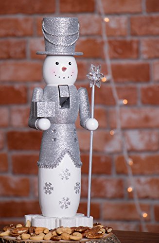 Clever Creations Snowman 14 Inch Traditional Wooden Nutcracker - Festive Christmas Décor