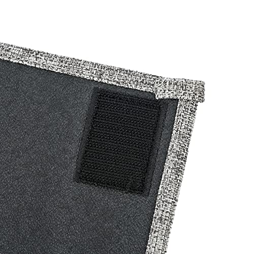 Linen Bedside Caddy Storage Organizer with 4 Pockets - Classic Grey