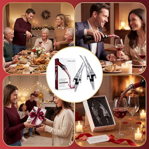 Wine Aerator Pourer Spout 2 Pack - Drip-Free Instant Aeration for Red & White Wines