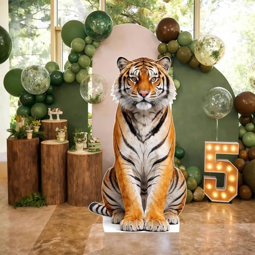 Life Size Tiger Cutout 4 ft Animal Themed Party Decoration