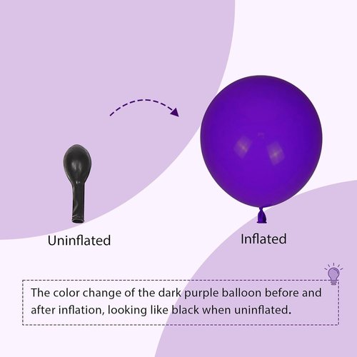 Dark Purple Balloons by [Brand Name] - 120-Piece Balloon Arch Kit for Graduation, Birthday & Baby Shower Decor