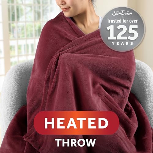 Royal Ultra Fleece Heated Throw Blanket - 50" x 60" Cabernet Red
