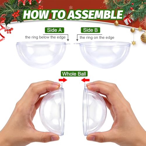 Clear Fillable Ornament Balls 80mm - Set of 10 DIY Craft Spheres