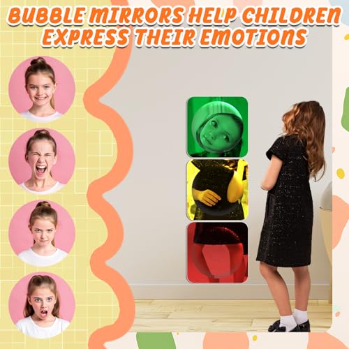 3-Piece Sensory Wall Bubble Mirror Set, Shatter-Resistant Acrylic Toddler Toy