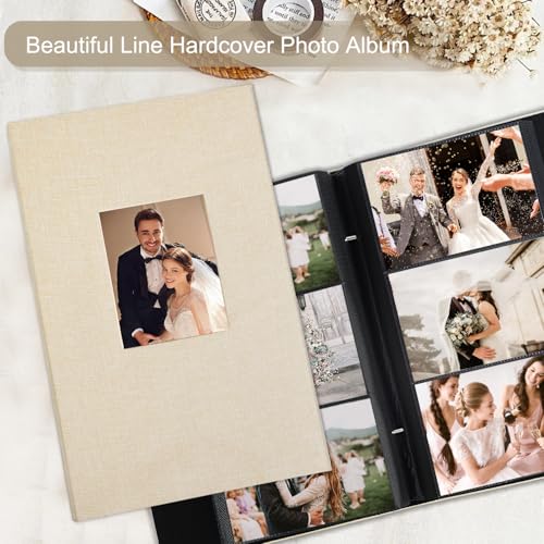 Linen 4x6 Photo Album - Large Capacity 300-Pocket Family Memory Book