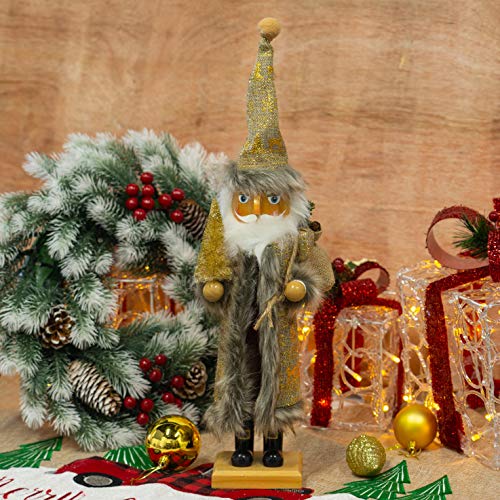 Handmade Wooden Santa Nutcracker Figurine - Festive Christmas Decor