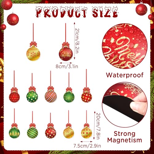 Colorful Christmas Dishwasher Magnets Set - 12Pcs Holiday Fridge & Kitchen Decor