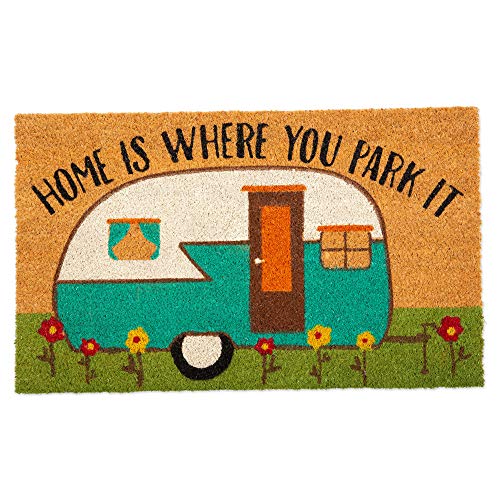 DII Heavy Duty Coir Doormat with Nonslip Vinyl Backing, Welcome Mat Outdoor Entry Way & Front Porch D?cor, Camper, 17x29