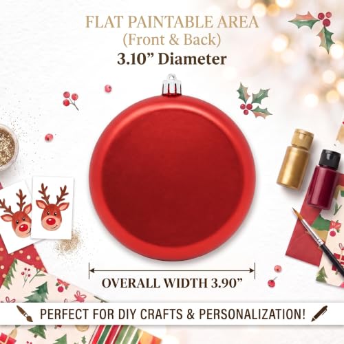 Red Flat DIY Christmas Ornaments 12pk - Holiday Craft Decoration Set