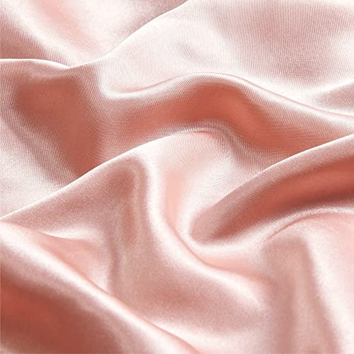 BEDELITE Zipper Satin Pillowcase Set of 2, Standard 20"x26" for Hair & Skin - Coral