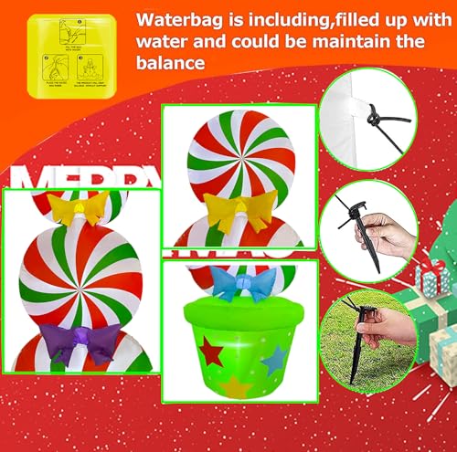 6FT Christmas Inflatable Candy Land Yard Decor with LED Lights Outdoor