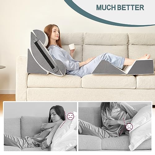 6-Piece Orthopedic Bed Wedge Pillow Set for Pain Relief & Support
