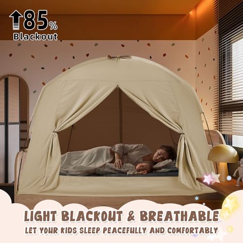 Queen Size Bed Tent - Breathable Blackout Privacy Canopy for Bed or Floor