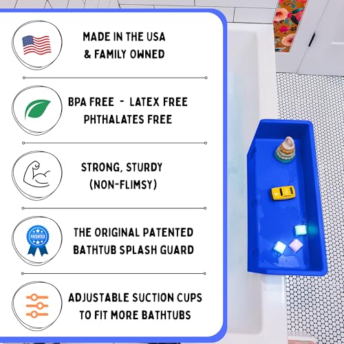 Mini Bathtub Splash Guard and Toy Tray for Kids - BPA-Free Plastic