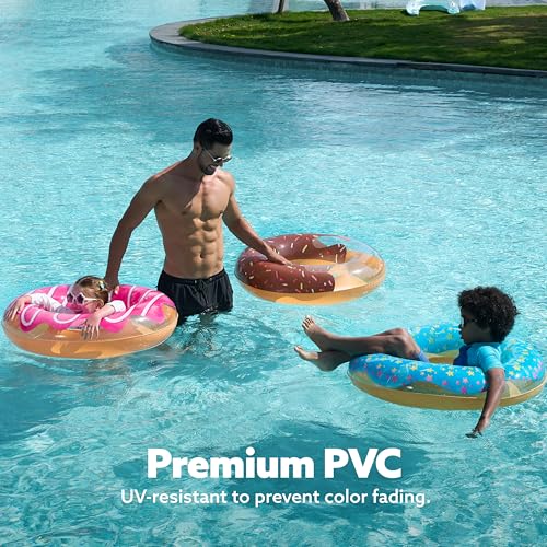 JOYIN Donut Pool Float with Glitters 32.5¡± (3 Pack), Funny Tube Toys for Swimming Pool Party and Donut Party Supplies