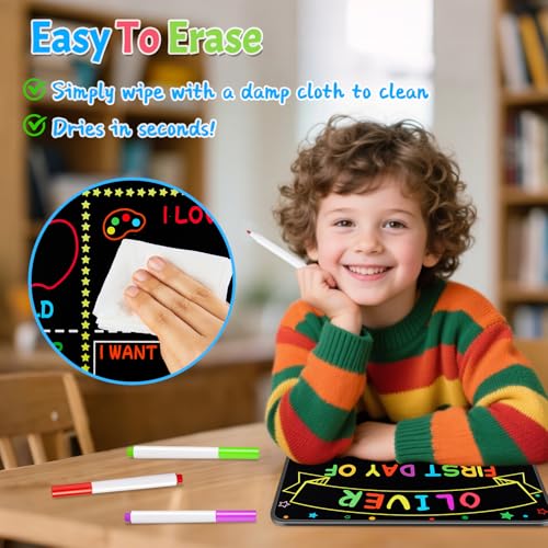First and Last Day of School Sign Set with Chalk Markers - 2 Pack Reusable