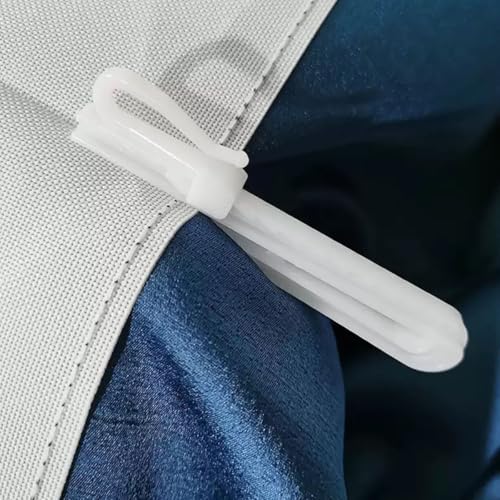 50-Pack Adjustable Pinch Pleat Curtain Hooks - Heavy Duty Plastic Drapery Pins