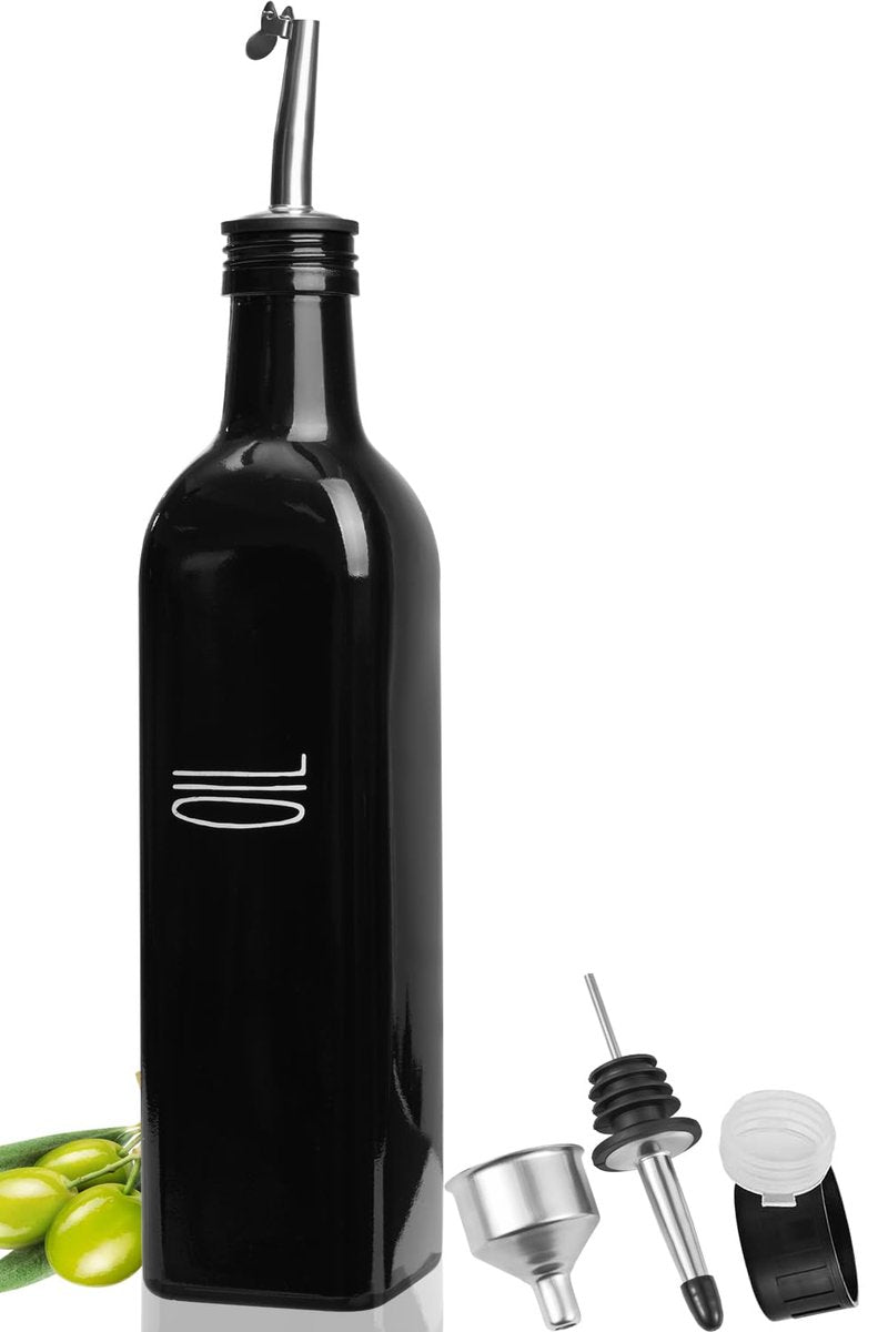 VICUKIE Oil Bottles For Kitchen, Olive Oil Dispenser Bottle, Oil Dispenser Bottle For Kitchen, Oil And Vinegar Dispenser, Cooking Oil Dispenser, Farmhouse Decor (1 black)