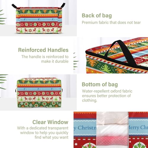 ZAZYXTJ 95L Christmas Storage Bag 60L/95L Large Capacity 2-Pack (Medium) – Foldable Clothes Organizer with Window