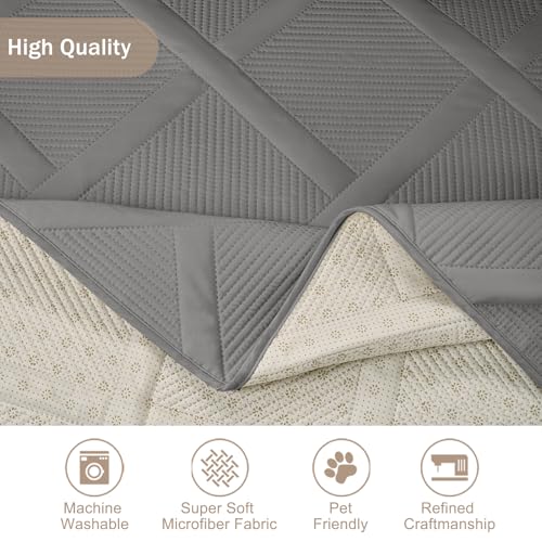 Water-Repellent Backless Loveseat Cover, 48" Cool Gray