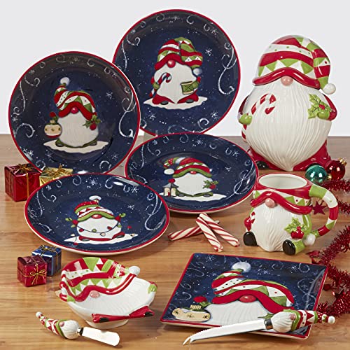 Holiday Magic Gnomes Ceramic Mug Set of 4 16 oz. Christmas Themed Drinkware