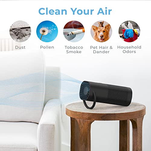 Pure Enrichment PureZone Mini Portable Air Purifier Black for Small Spaces