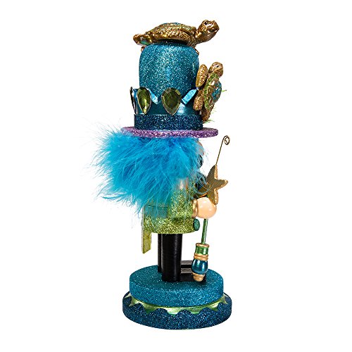 11-Inch Sea Turtle Wooden Nutcracker Tabletop Figurine with Staff