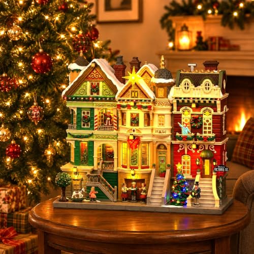 Christmas on Victoria Street Lighted Village Facade - Battery Operated