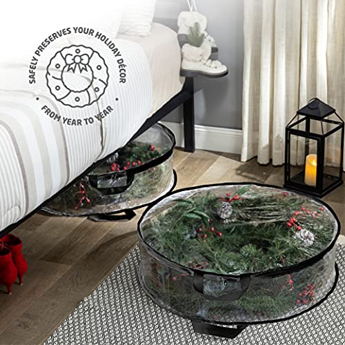 2 Pack 24 Inch Christmas Wreath Storage Bag Waterproof Container
