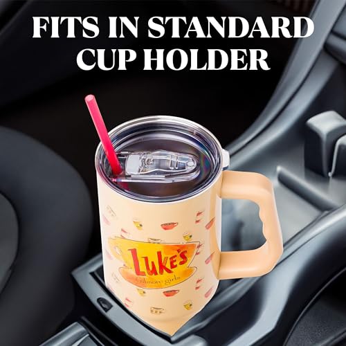 40oz Stainless Steel Tumbler with Handle and Straw - Themed Travel Cup