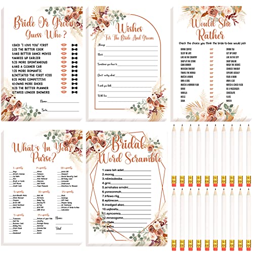 Teling Bohemian Bridal Shower Games Set 145 Pcs - Wedding & Bachelorette Party